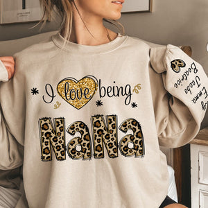 Personalized I Love Being Gigi Grandma Leopard Sweatshirt