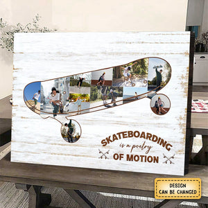 Personalized Skateboard Photo Collage Canvas,Gift for Skaters