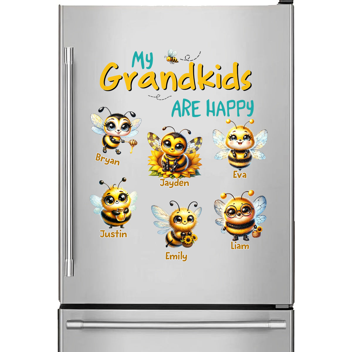 Personalized Fridge Decal/Sticker - My Bees Happy Flying