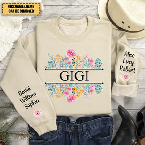 In Grandma's Garden, Love Grows Like Flowers - Family Personalized Sweatshirt