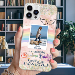 A Big Piece Of My Heart Is At The Rainbow Bridge Personalized Memorial Phone Case