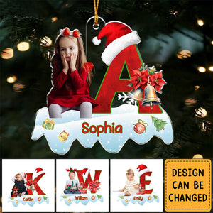 Personalized Gift For Granddaughter Alphabet Christmas Ornament