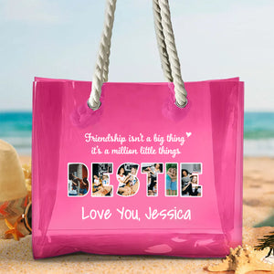 Always My Sister Forever My Friend Personalized Clear Beach Tote Bag