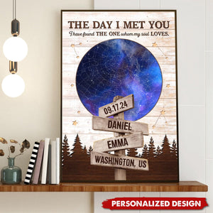 Personalized Decoration Couple Sign Custom Star Map The Day I Met You Poster