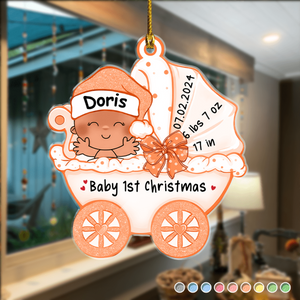 Baby First Christmas Baby Stroller Personalized Acrylic Ornament