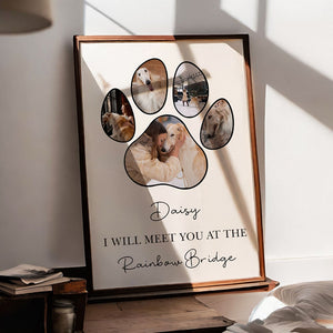 Personalized Dog Paw Photo Collage Canvas Print