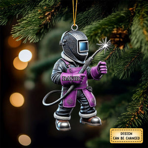 Personalized Welder Custom Name Shaped Ornament