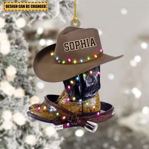 Cowboy Hat Shoes Personalized Acrylic Ornament