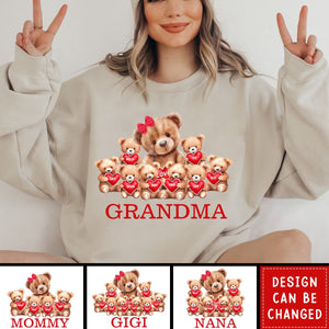 Personalized Grandma Bear With Cute Little Bear Kids Sweatshirt