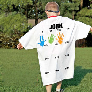 Personalized Class of 2037/2038/2039 Handprint Grow With Me Pure Cotton T-Shirt