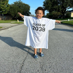 Personalized Class of 2037/2038/2039 Handprint Grow With Me Pure Cotton T-Shirt