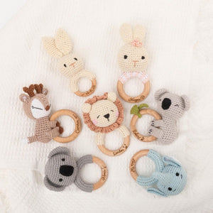 Personalized Baby Rattle Crochet Grasping Toy