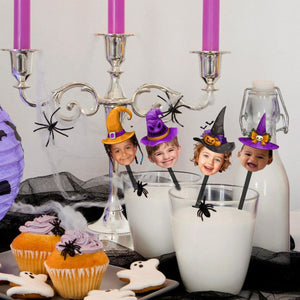 Halloween Drink Stirrers Personalized Witch Face Photo Drink Stirrers