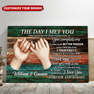 Personalized Couple Gift For Him For Her The Day I Met You Poster