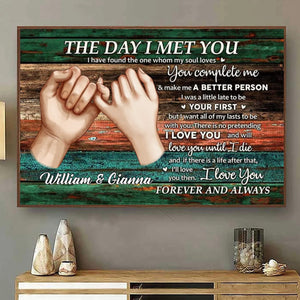 Personalized Couple Gift For Him For Her The Day I Met You Poster