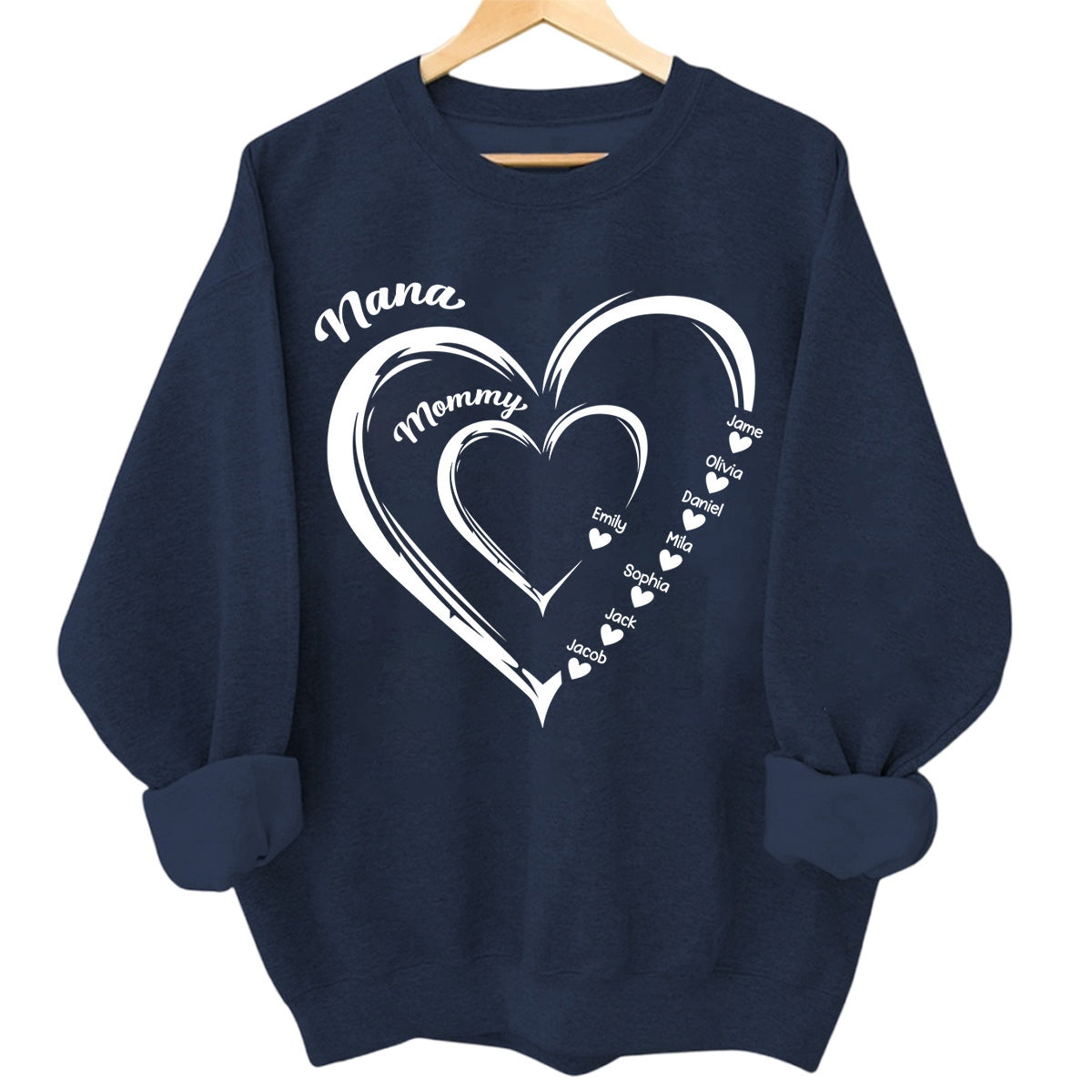 Personalized Heart In Heart grandma Sweatshirt