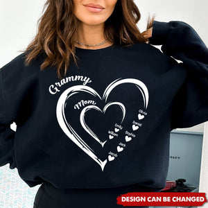 Personalized Heart In Heart grandma Sweatshirt