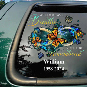 Infinity Butterflies Personalized Memorial Decal