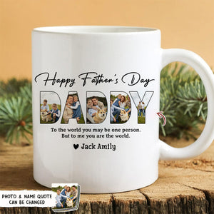 Happy Father's Day Personalized Family Picture Mug