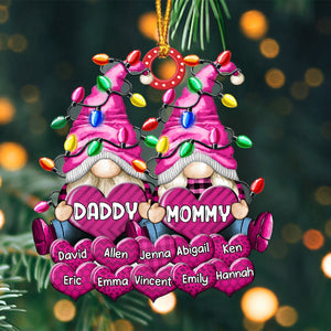 Christmas Light Dwarf Couple Papa Grandma Sweet Heart - Personalized Acrylic Ornament