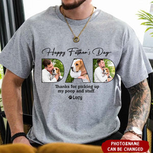 Thanks for picking up our poop and stuff- Personalized Photo Pure Cotton T-Shirt