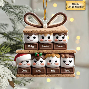 Happy Smores - Personalized Custom Acrylic Ornament - Gifts For Family, Friends, Coworkers