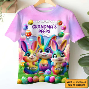 Personalized Easter Gift Rainbow Bunny Grandma's T-Shirt