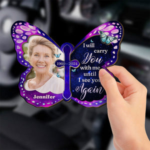 Always Beside You - Personalized Butterfly Car Visor Clip