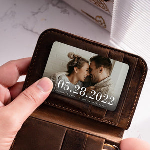 Personalized Save The Date Couple Family Anniversary Gift Metal Wallet Card