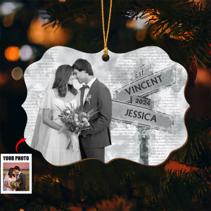 Custom Photo Our Love Story Is My Favorite Memory - Couple Personalized Ornament