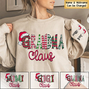 Personalized Mimi, Grandma Claus Christmas And Grandkids Sweatshirt