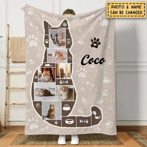 Personalized Cat Photo Collage Blanket, Best Gifts For Cat Owners, Cat Lover Gift