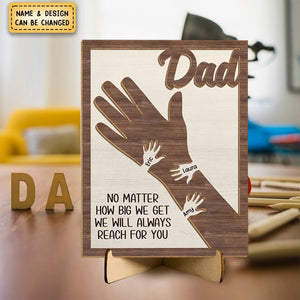 We Hold Our Hands Together And Forever -Personalized 2-Layered Wooden Plaque With Stand