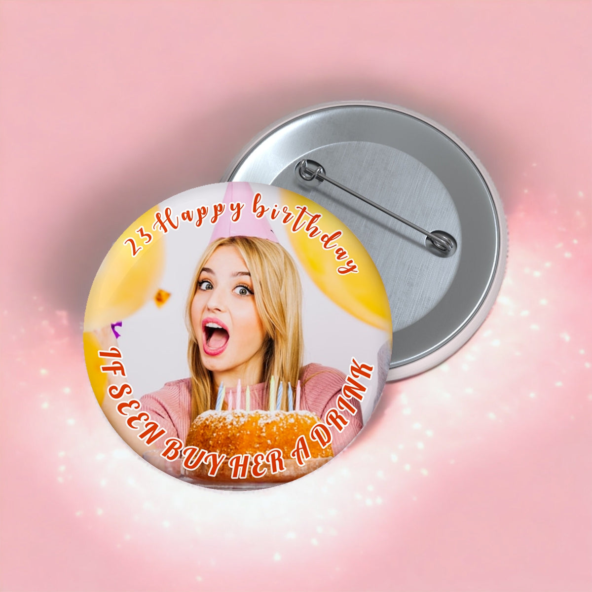 Personalized Birthday Pins- Birthday Party Favors, Birthday Party Button