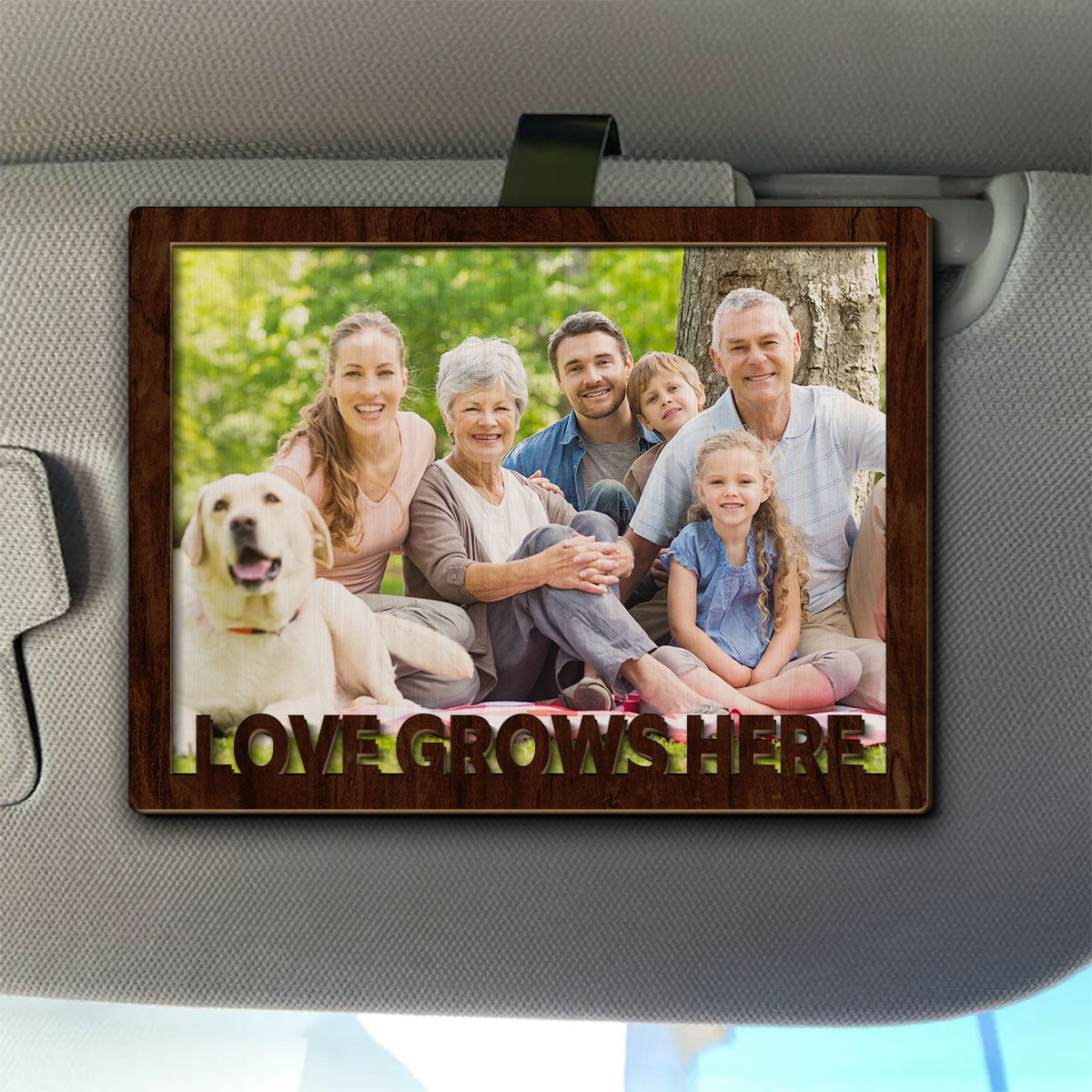 Love Grow Here - Personalized Family Car Visor Clip