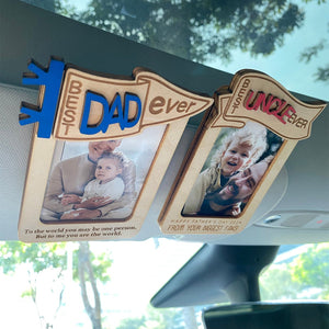 Personalized Photo Dad Car Visor Clip Father's Day Gift ,Dad Photo Frame