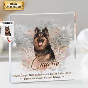 Pets Teach Us The Purest Kind Of Love - Memorial Personalized Acrylic Plaque