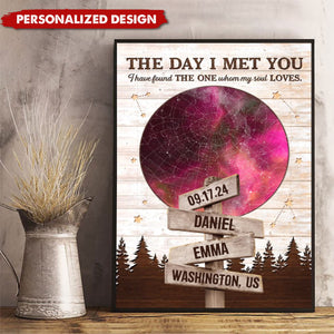 Personalized Decoration Couple Sign Custom Star Map The Day I Met You Poster