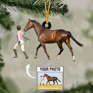 Custom Photo Personalized Riding Horse Acrylic Ornament