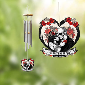 Til Death Do Us Part Couple Skull - Personalized Couples Wind Chimes