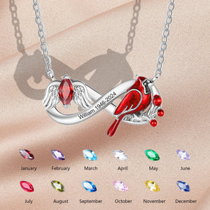 Cardinals Appear When Angels Are Near Memorial Infinite Personalized Necklace