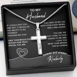 Personalized Cross Necklace, Gift For Him