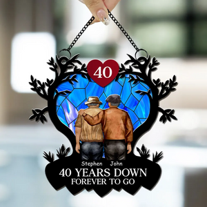 Personalized Suncatcher Ornament - Many Years Down Forever To Go - Gift For Couple, Bestie