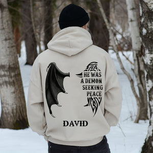 Personalized Demon Angel Love Couple Pullover Hoodie