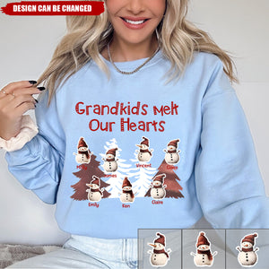 Personalized Grandkids Melt My Heart Sweatshirt