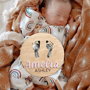 Personalized Baby Arrival Announcement Wooden Sign Plaque