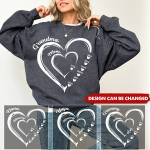 Personalized Heart In Heart grandma Sweatshirt