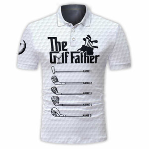 The Golf Father Grandfather - Best Dad By Par - Personalized Polo Shirt