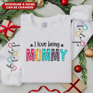 Christmas Gift For Mom, Grandma - Family Personalized Custom Sweatshirt With Design On Sleeve