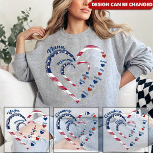 Personalized Grandma Mom Kids Heart In Heart Sweatshirt